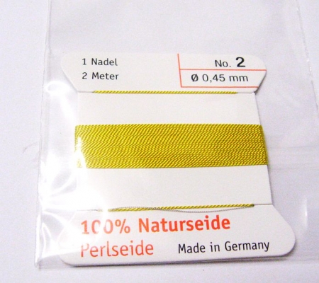Perlseide (No 2) Gelb aus reiner Naturseide 0,45